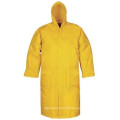 100% Poliéster Cor Amarelo One-Piece Long Raincoat para adultos